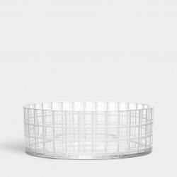 ORREFORS CRYSTAL schaal CUT IN NUMBER CHECKERS dia 27,5cm
