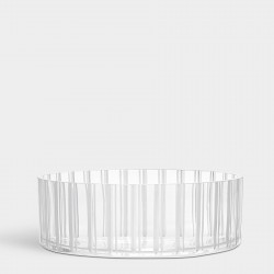 ORREFORS CRYSTAL schaal CUT IN NUMBER STRIPES dia 27,5cm