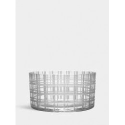 ORREFORS CRYSTAL schaal CUT IN NUMBER CHECKERS dia 16cm