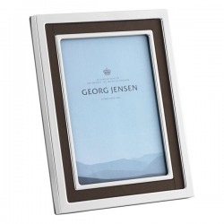 GEORG JENSEN fotolijst MANHATTAN RVS/ upcycled leer medium