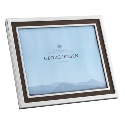 GEORG JENSEN fotolijst MANHATTAN RVS/ upcycled leer groot