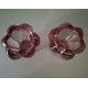 VINTAGE waxinelichten roze bloemkelk set 2 stuks