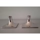 VINTAGE STELTON kandelaars CLASSIC glanzend RVS H 7,5cm set 2 stuks 