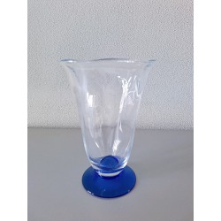 VINTAGE ORREFORS vaas LOUISE blauw H 20,5cm