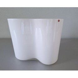 VINTAGE IITTALA vaas SAVOY ALVER AALTO wit glas H 16,5cm