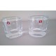 VINTAGE IITTALA MARIMEKKO waxinelichten KIVI helder glas set 2 stuks