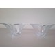 VINTAGE HOLMEGAARD schalen LILJE mat glas H 7,5cm set 2 stuks