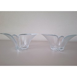 VINTAGE HOLMEGAARD schalen LILJE mat glas H 7,5cm set 2 stuks