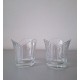 VINTAGE ERIK BAGGER NATURE waxinelichten helder glas set 2 stuks