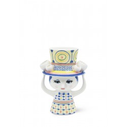 BJORN WIINBLAD vaas LADY WITH HAT blauw H 20,5cm dia 13cm