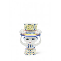 BJORN WIINBLAD vaas LADY WITH HAT blauw H 20,5cm dia 13cm