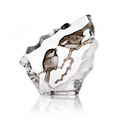 MALERAS sculptuur WILDLIFE BIRDS paartje Mussen H 16,5cm