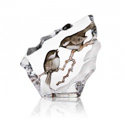 MALERAS sculptuur WILDLIFE BIRDS paartje Mussen H 16,5cm