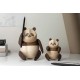 ARCHITECTMADE Panda S walnoot, esdoorn en leer H 10cm
