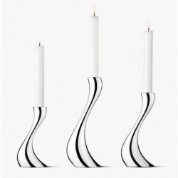 GEORG JENSEN kandelaars COBRA RVS set 3 stuks