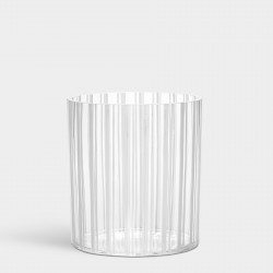 ORREFORS CRYSTAL vaas CUT IN NUMBER STRIPES H 20cm