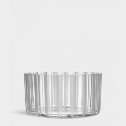 ORREFORS CRYSTAL schaal CUT IN NUMBER STRIPES dia 16cm