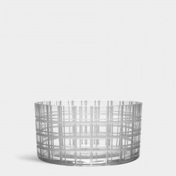 ORREFORS CRYSTAL schaal CUT IN NUMBER CHECKERS dia 16cm