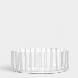 ORREFORS CRYSTAL schaal CUT IN NUMBER STRIPES dia 27,5cm