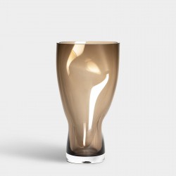 ORREFORS CRYSTAL vaas SQUEEZE smokey brown H 23cm