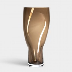 ORREFORS CRYSTAL vaas SQUEEZE smokey brown H 34cm