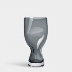 ORREFORS CRYSTAL vaas SQUEEZE blue / grey H 23cm