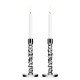 ORREFORS CRYSTAL kandelaars CARAT kristalglas/ RVS H 24,2cm set 2 stuks