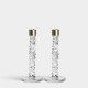 ORREFORS CRYSTAL kandelaars CARAT kristalglas/ messing H 24,2cm set 2 stuks
