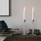 ORREFORS CRYSTAL kandelaars CARAT kristalglas/ messing H 24,2cm set 2 stuks