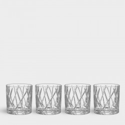 ORREFORS CRYSTAL whiskey glazen Double Old Fashioned CITY set 4 stuks