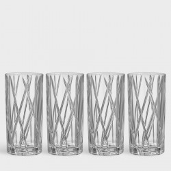 ORREFORS CRYSTAL High Ball glas CITY set 4 stuks