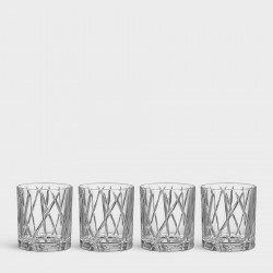 ORREFORS CRYSTAL Whiskey glazen Old Fashioned CITY set 4 stuks