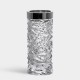 ORREFORS CRYSTAL vaas CARAT met RVS rand H 24cm