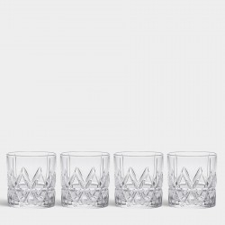 ORREFORS CRYSTAL Whisky glas PEAK Double Old Fashioned set 4 stuks
