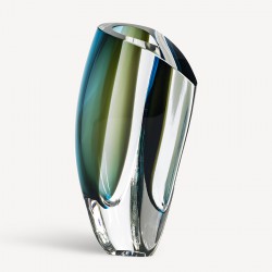 KOSTA BODA vaas MIRAGE blauw bruin H 31cm