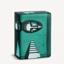 KOSTA BODA sculptuur AZUR STAIRS petrol H 15cm