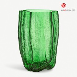 KOSTA BODA vaas CRACKLE groen H 37cm