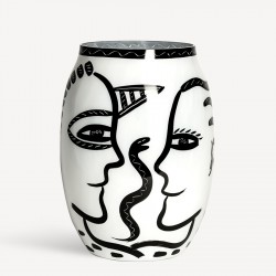KOSTA BODA vaas CARAMBA wit / zwart