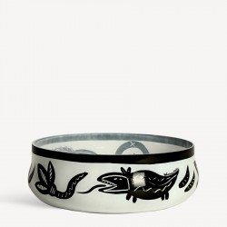 KOSTA BODA schaal CARAMBA wit / zwart