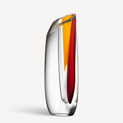 KOSTA BODA vaas SARABAND M rood/ amber