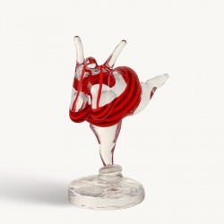 KOSTA BODA sculptuur HAPPINESS BADLYCKA rood/ rood