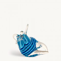 KOSTA BODA sculptuur HAPPINESS BADLYCKA turquoise/ blauw