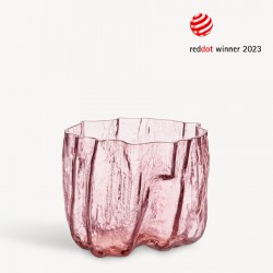 KOSTA BODA vaas CRACKLE pink H 17,5cm