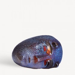 KOSTA BODA sculptuur BRAINS GO FOR IT blauw-goudbruin
