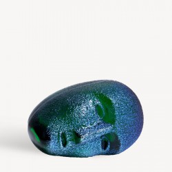 KOSTA BODA sculptuur BRAINS REMEMBER THE BLUE SKY groen-blauw