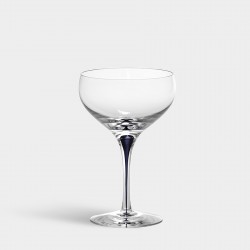 ORREFORS CRYSTAL Champagnecoupe INTERMEZZO blauw 30cl 2 stuks