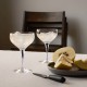 ORREFORS CRYSTAL Champagnecoupe INTERMEZZO blauw 30cl 2 stuks