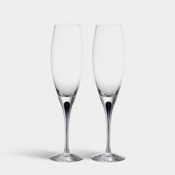 ORREFORS CRYSTAL Champagneglas INTERMEZZO blauw 26cl 2 stuks