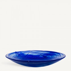 KOSTA BODA bord CONTRAST blauw/ blauw glas dia 38cm