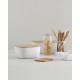 RIG-TIG by Stelton BOX-IT broodtrommel wit met bamboehouten deksel